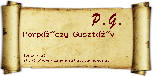 Porpáczy Gusztáv névjegykártya